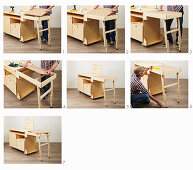 Instructions for building a workshop trolley (attaching worksurface)