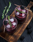 Blackberry cocktail with rosemary