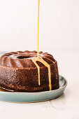 Malva Bundt Pudding (apricot sponge cake with vanilla sauce, South Africa)