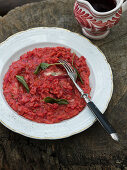 Beetroot risotto with sage