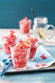 Wassermelonen-Lychee-Sorbet mit Rosenwasser