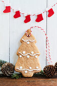 A gingerbread fir tree Christmas tree decoration