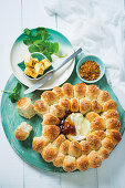 Molten camembert bread wreath