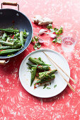 Stir-fried okra with chilli