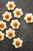 Macadamia nut flower biscuits