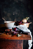 Still Life with plum and nuts