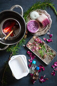 Materials for making scented wax with dried flowers