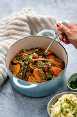 Chunky beef stew with carrots