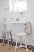 Small breakfast area in a white kitchen