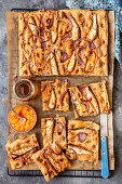 Wholemeal focaccia with onion and sardines