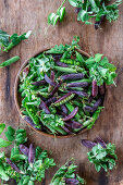 Green and purple peas