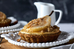Mascarpone tart with poached pear