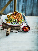 Mango chutney and cheese naan toastie