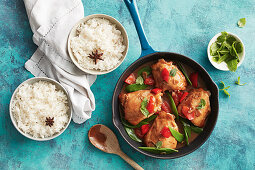 Coconut caramel chicken with star anice rice