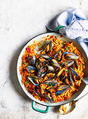 Mussels with orzo