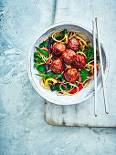 Korean meatball noodles