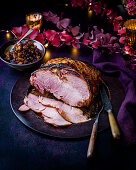 Sherry-and-quince-glazed ham with pineapple relish