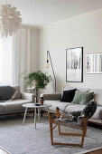 Scandinavian-style living room in shades of grey