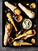 Salt-dough parsnips with whipped sage butter