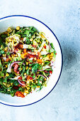 Pepper and corn salad with sweet chilli sauce