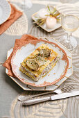 Lasagne mit Artischocken, Ricotta und Castelmagno-Käse