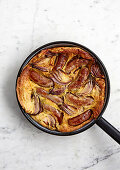Toad in the hole with roast red onions