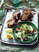 Fennel and Grapes salad with Pork Cutlets