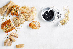 Bread and black rice