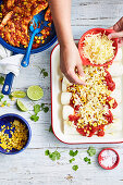 Chicken and corn Enchilada Bake