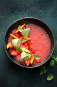 Strawberry and peach soup