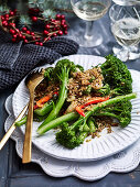 Chilli-Garlic Broccolini with Quinoa Pangrattato