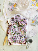 Easter ryebread with herring, onion and chives