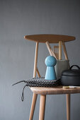 Kitchen utensils on wooden chair