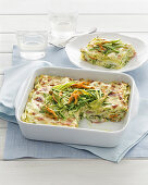 Zucchini-Lasagne mit Speck