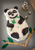 Panda shaped birthday cake