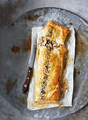 Pheasant and mushroom pastry puff slice