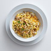 Tagliolini mit Artischocken und Zitrusfrüchten