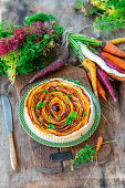 Spiral carrot pie