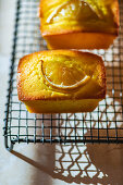 Zitronen-Kurkuma-Kuchen auf Abkühlgitter