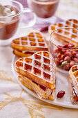 Waffles with cranberries and pistachios