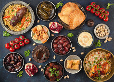 Kareem Iftar Buffet zum Ramadan mit verschiedenen arabischen Gerichten