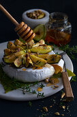 Roast fig brie with honey