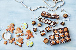 Three Gingerbread ideas - Gingerbread figurs, Gingerbread Choc-Caramel Slice, Gingerbread Rocky Road