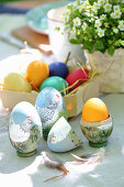 Painted wooden eggs