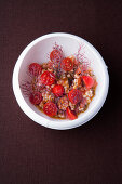 Tomato and barley salad with chilli and bronze fennel