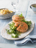 Salmon meatballs with gherkins and new potatoes