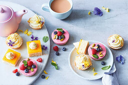 Berry, mango and lemon sweet treats