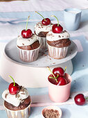 Dark chocolate muffins with cherries