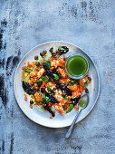 Carrot tartare with a herb emulsion