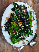 Winter cabbage with hazelnuts and mustard sauce